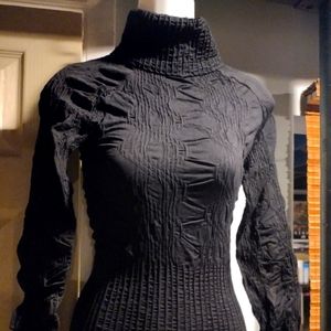 Black Scala Seamless crinkled turtleneck